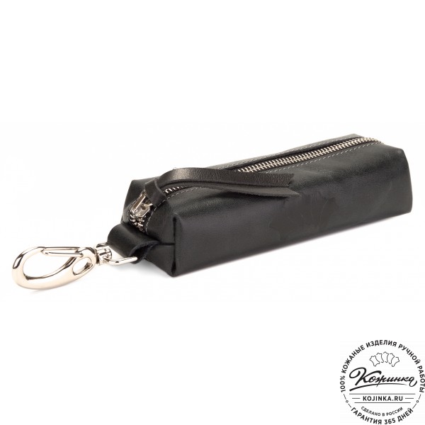 Кожаная ключница Барселона (черная). фото 1