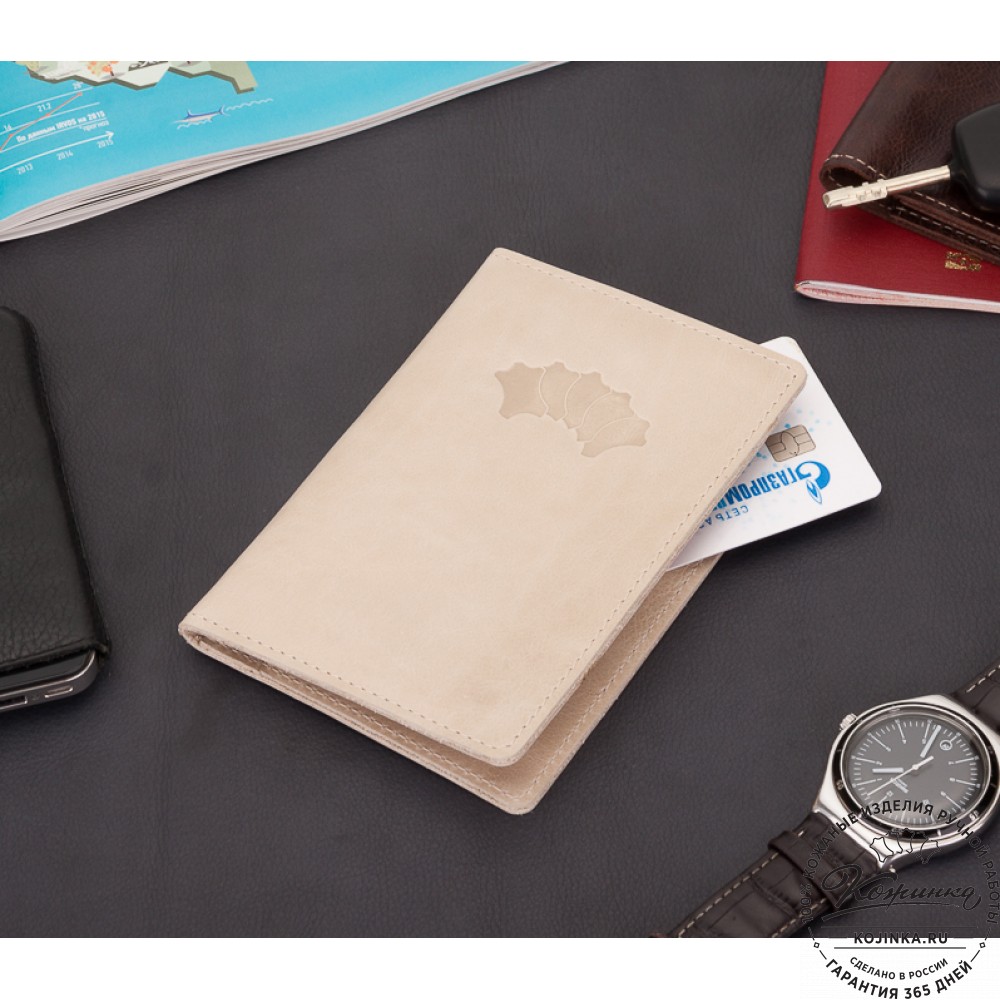 Кожаный бумажник водителя Турин (бежевый)