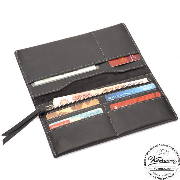 Кожаное портмоне Санкт-Петербург (черное). фото 1