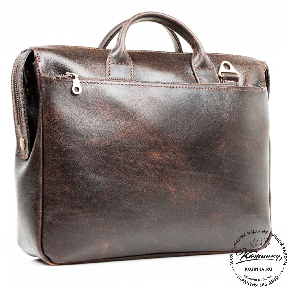 Кожаная деловая сумка "Гранд" (коричневый эксклюзив)