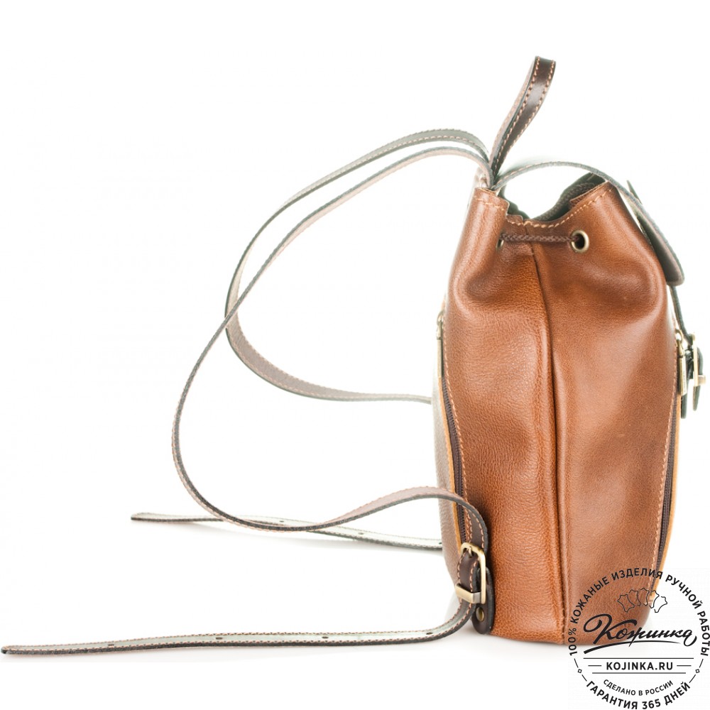 Женский кожаный рюкзак "Жоли" (коричневый)