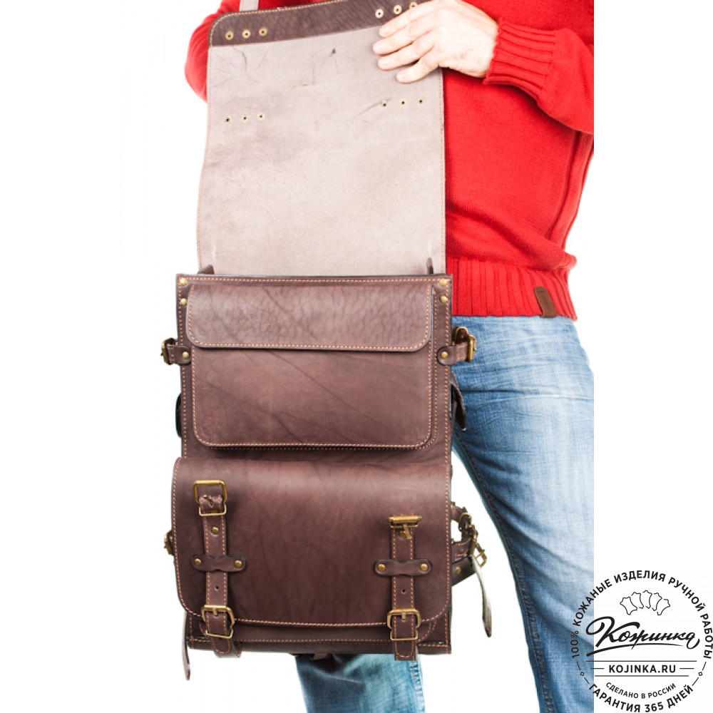 Мужской кожаный рюкзак "Легион" (коричневый)