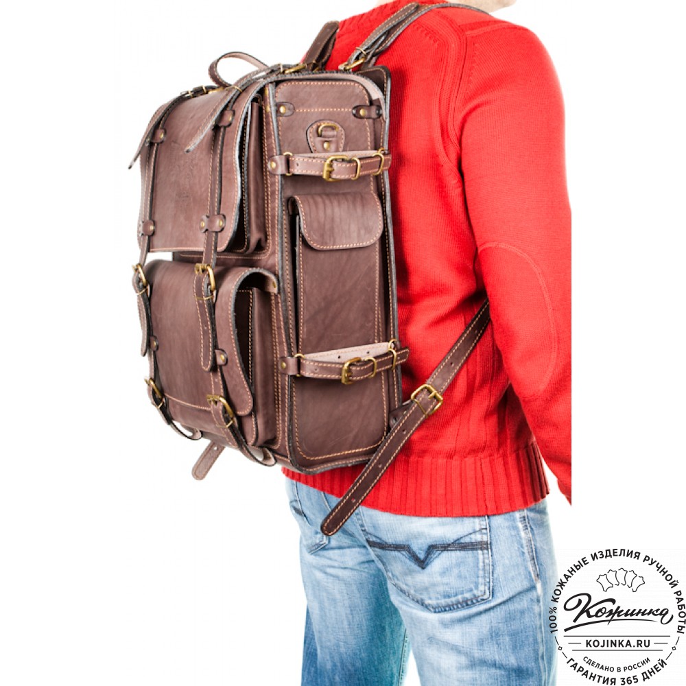 Мужской кожаный рюкзак "Легион" (коричневый)