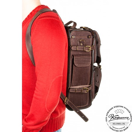 Мужской кожаный рюкзак "Легион" (коричневый)