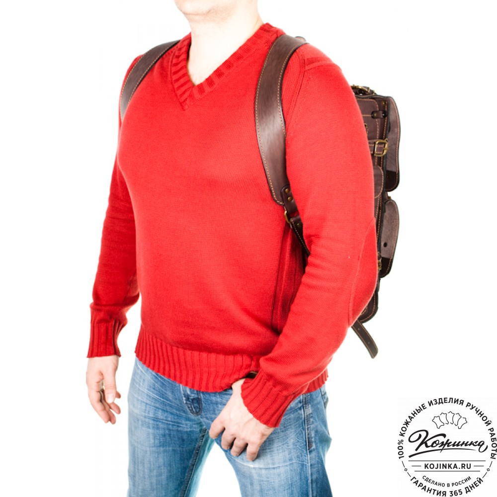 Мужской кожаный рюкзак "Легион" (коричневый)