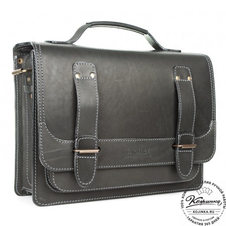 Кожаный портфель "Француз" (черный)