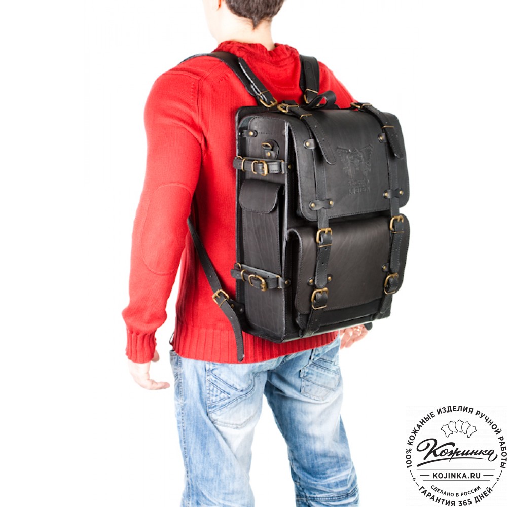 Мужской кожаный рюкзак "Легион" (чёрный)