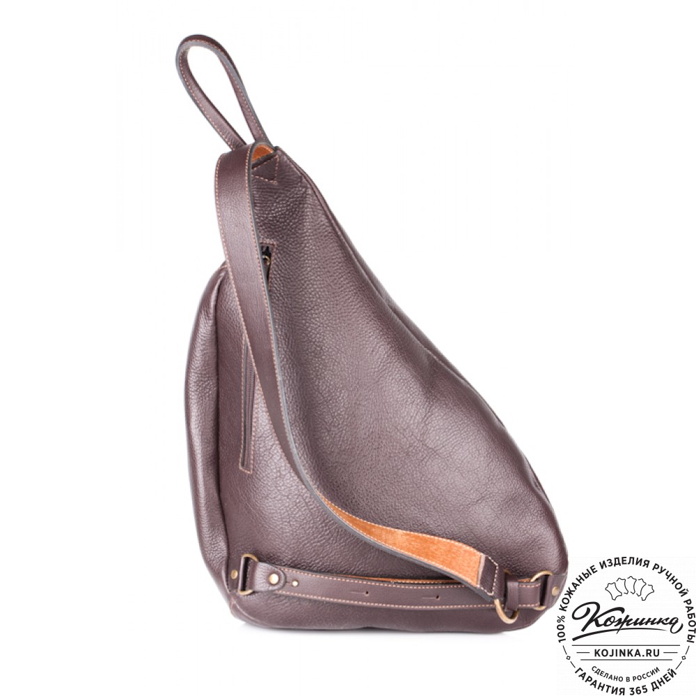 Кожаный рюкзак "Эль-Пасо" c карманом (коричневый)