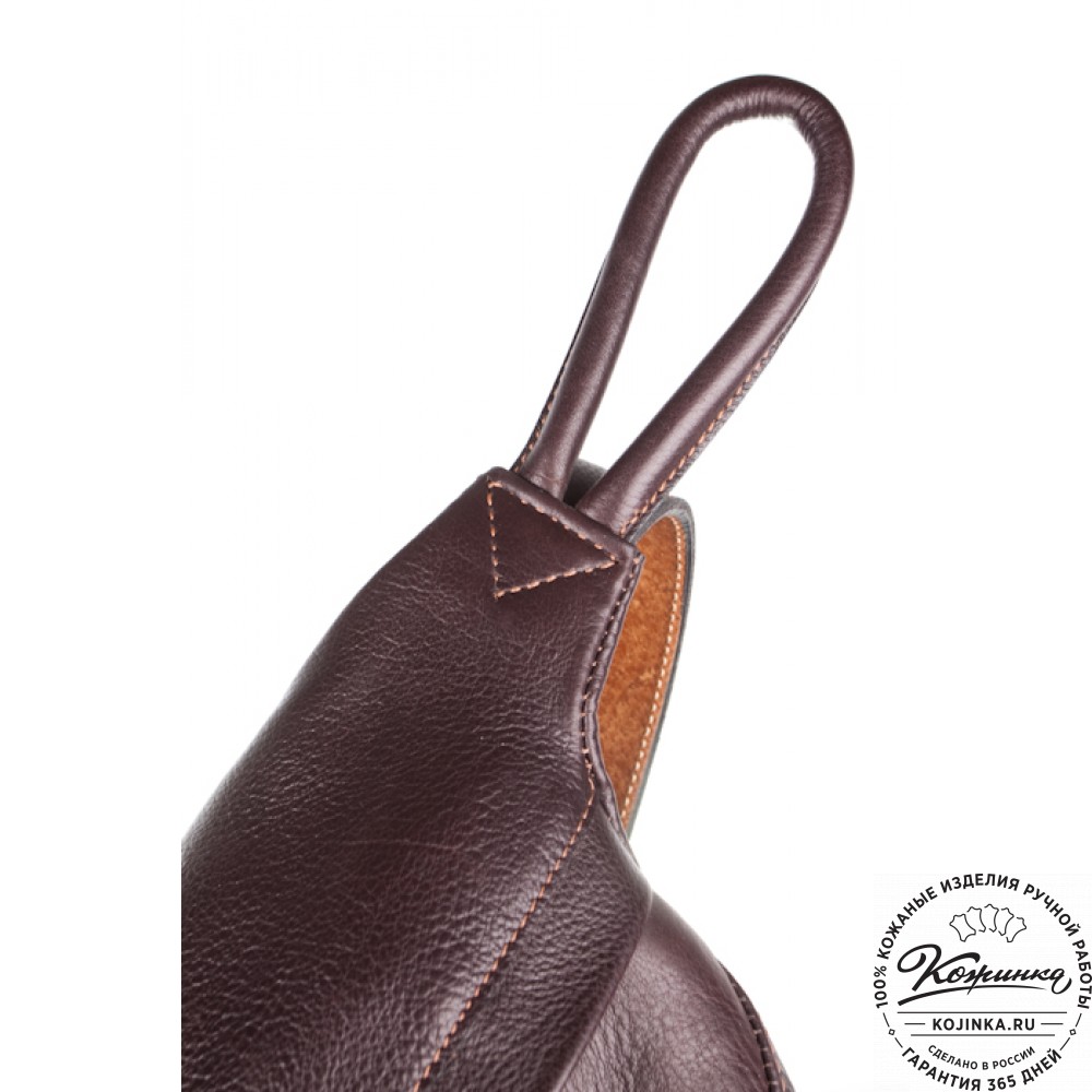 Кожаный рюкзак "Эль-Пасо" c карманом (коричневый)