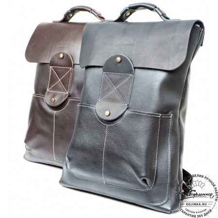 Кожаный рюкзак "Спэйс" (темно-коричневый)