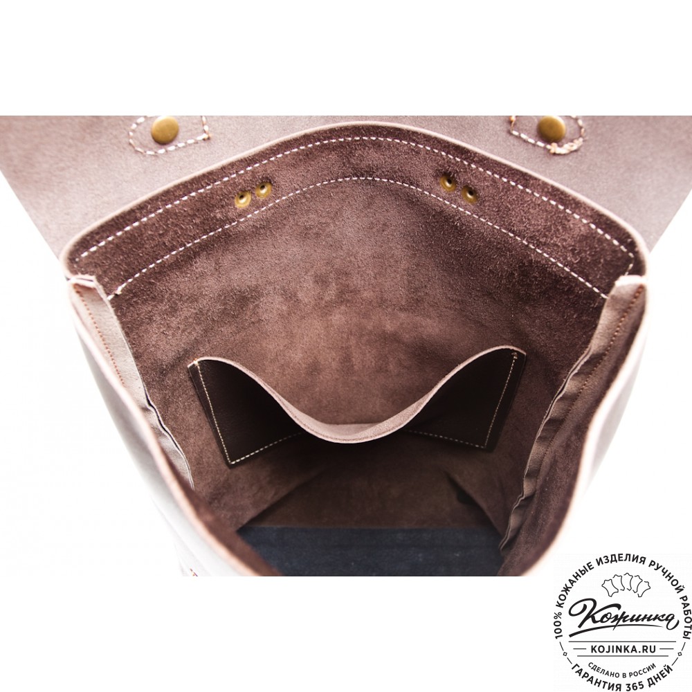 Кожаный рюкзак "Спэйс" (темно-коричневый)