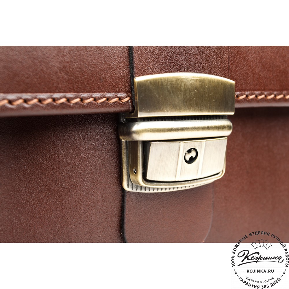 Кожаный деловой портфель "Адвокат-1" (коричневый)