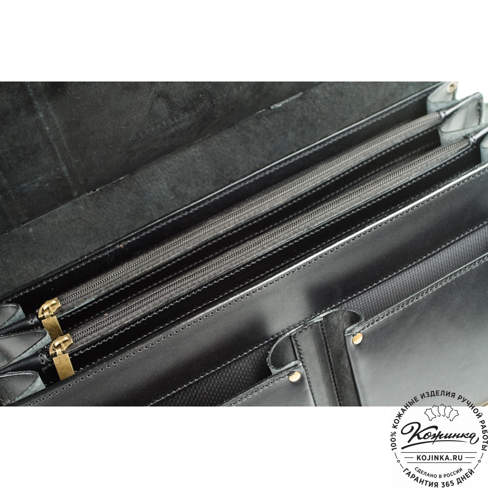 Кожаный портфель "Префект" (чёрный)