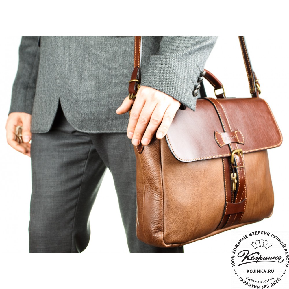 Кожаный портфель "Лайт" (коричневый)