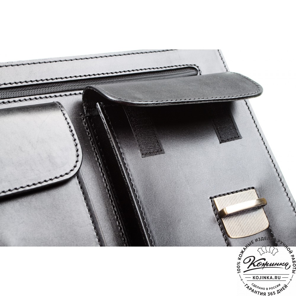 Мужской кожаный портфель "Престиж" (чёрный)