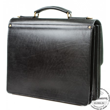 Мужской кожаный портфель "Престиж" (чёрный)