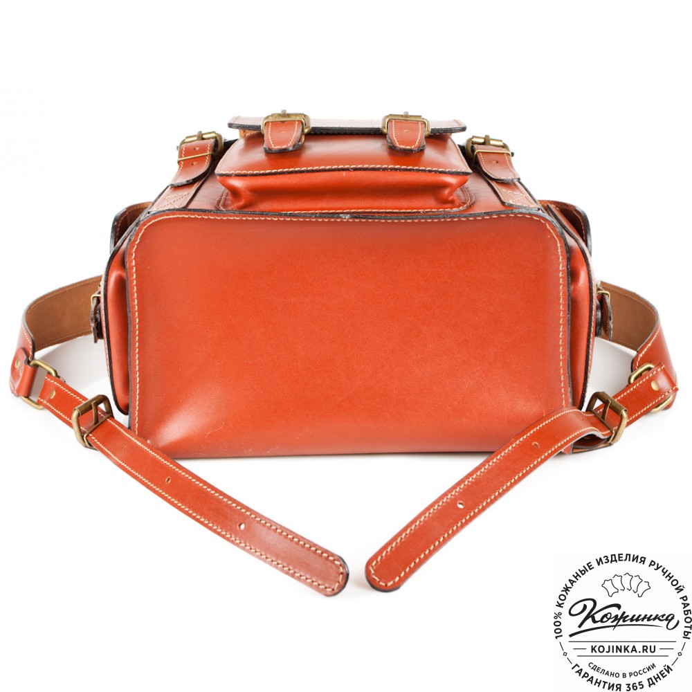 Кожаный рюкзак "Кэмэл" (тёмно рыжий)