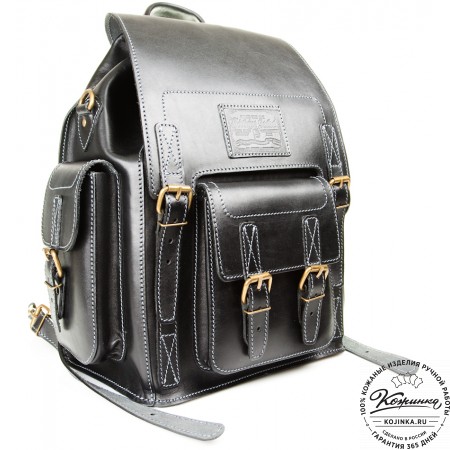 Кожаный рюкзак "Кэмэл" (чёрный)