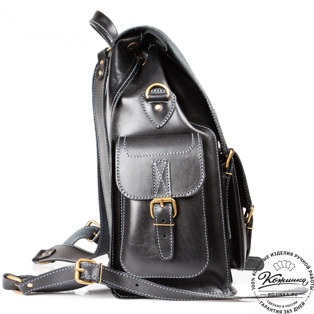 Кожаный рюкзак "Кэмэл" (чёрный)