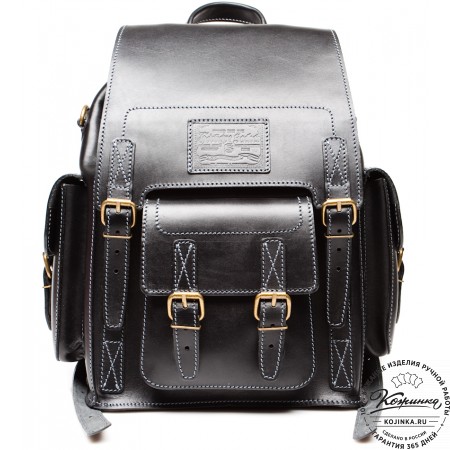 Кожаный рюкзак "Кэмэл" (чёрный)