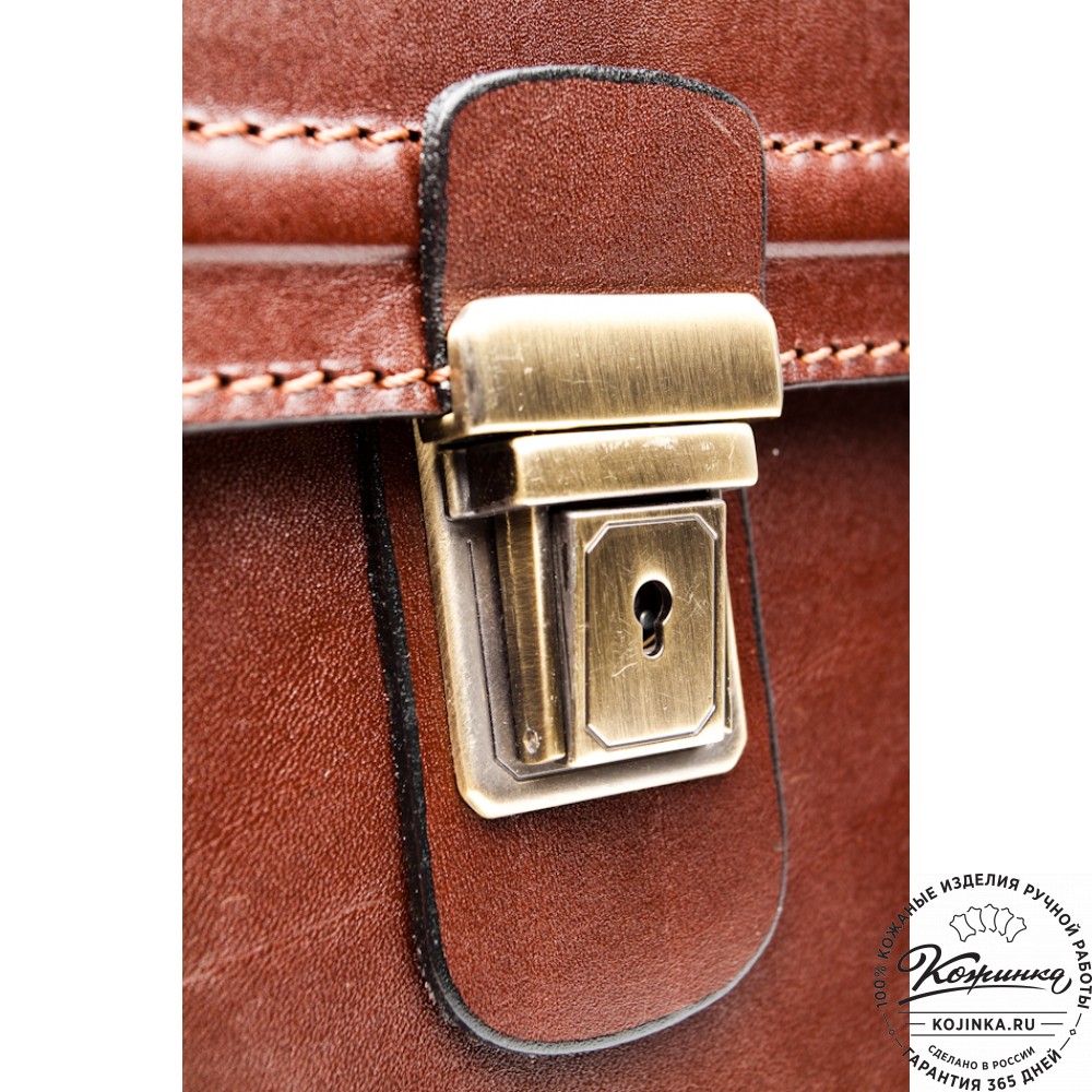 Мужской кожаный портфель "Оптима II" (коричневый)