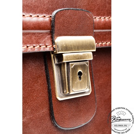 Мужской кожаный портфель "Оптима II" (коричневый)