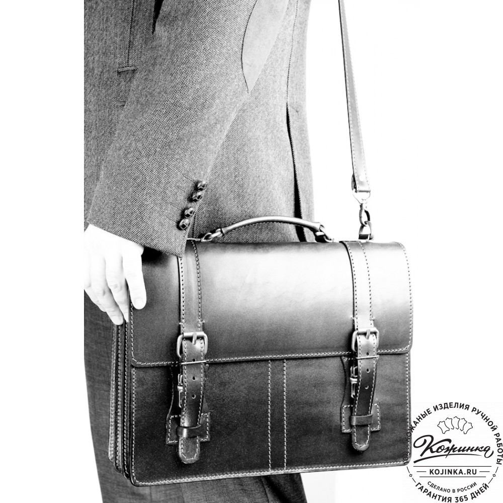 Деловой кожаный портфель "Увертюра" (коричневый)