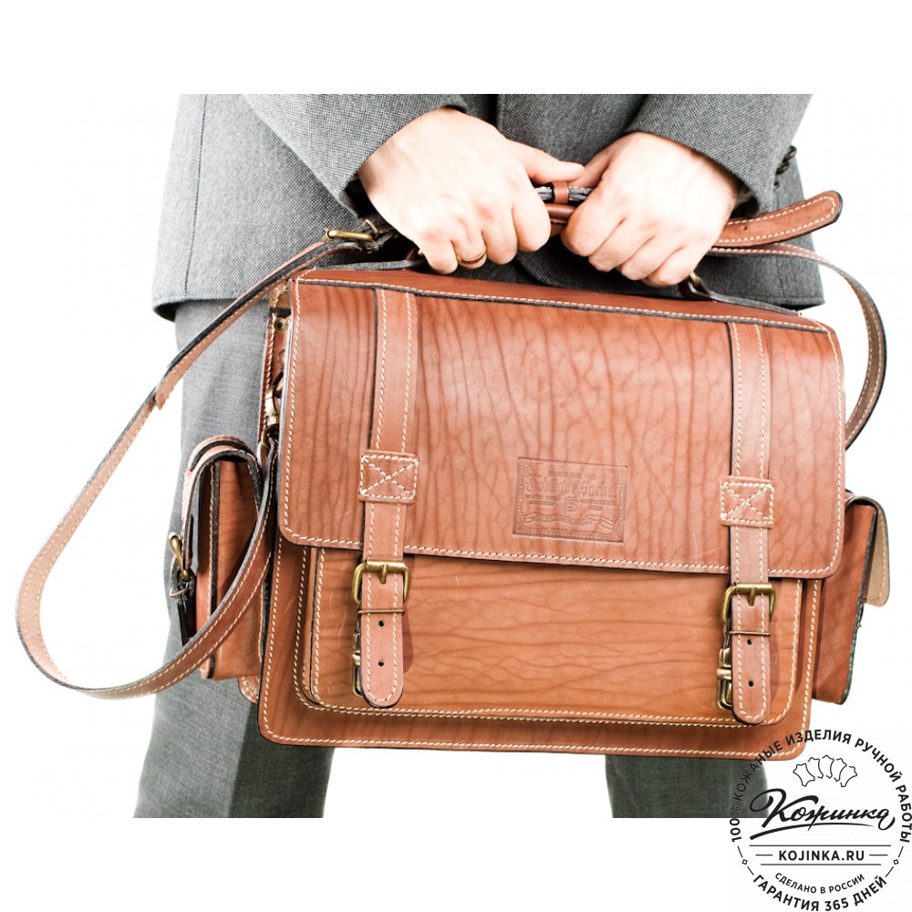 Кожаный портфель "Трансформер" (рыжий)