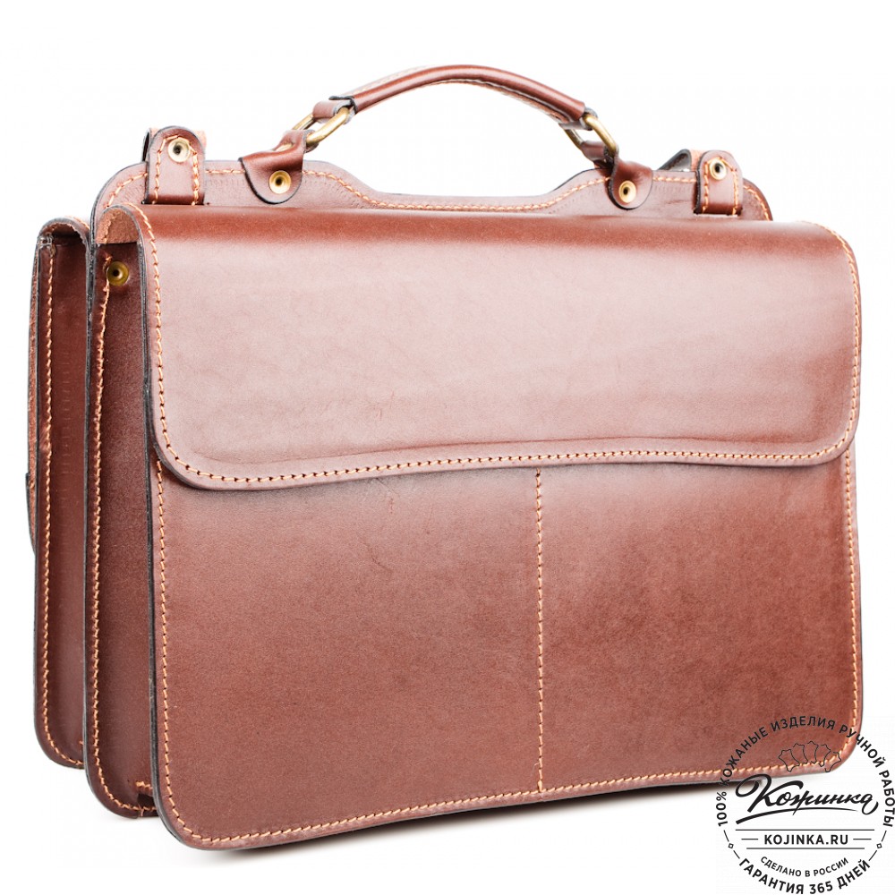 Мужской кожаный портфель "Авантаж" (коричневый)