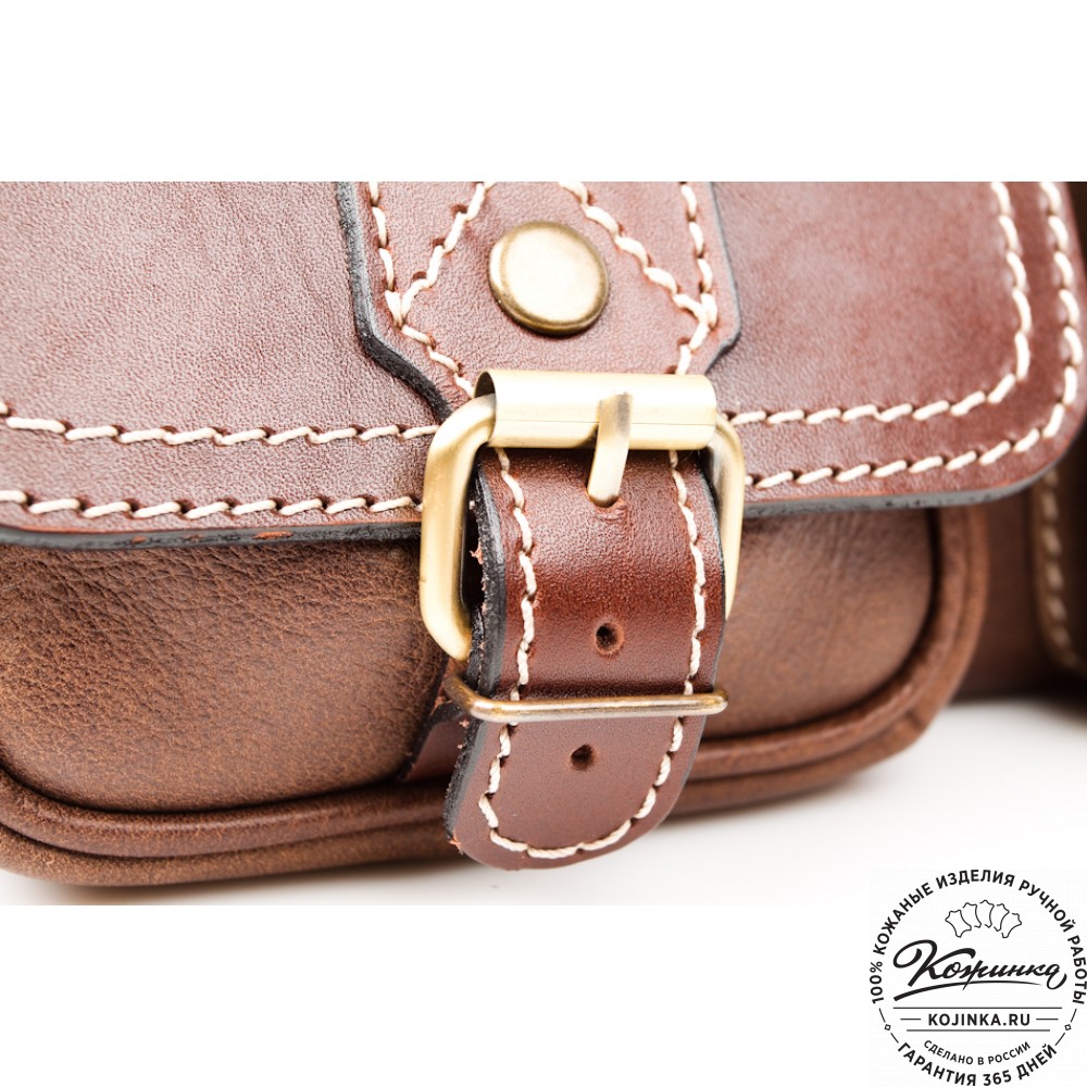 Кожаный дорожный саквояж "Малый" (коричневый)