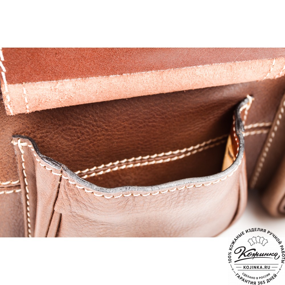 Кожаный дорожный саквояж "Малый" (коричневый)
