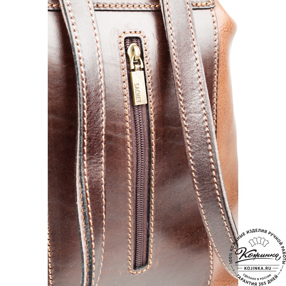 Женский кожаный рюкзак "Гейша" (коричневый)