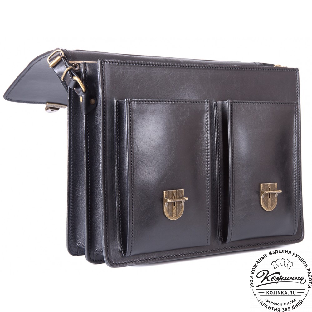 Кожаный деловой портфель "Адвокат-1" (черный)