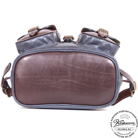 Кожаный рюкзак "Классик 2" (синий)