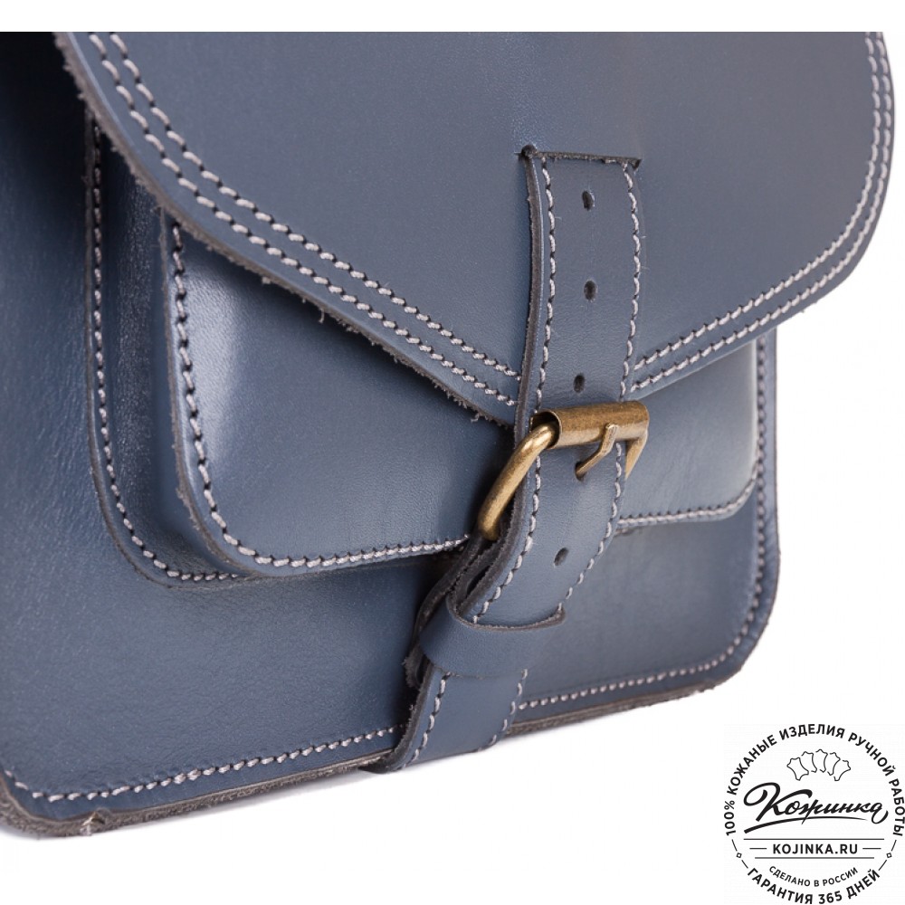 Кожаная  сумка "Виктория" (синяя)