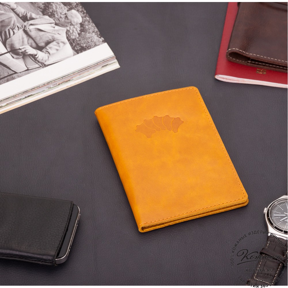 Кожаный бумажник водителя Турин (желтый)